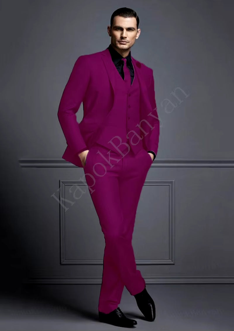 New Grey Mens Suit Groom Suit Cheap Formal Man Suits for Wedding Best Men Slim Fit Groom Tuxedos for Man(Jacket+Vest+Pants)Terno